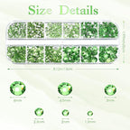 TecUnite 2000 Pieces Flat Back Gems Round Crystal Rhinestones 6 Sizes - Image 2