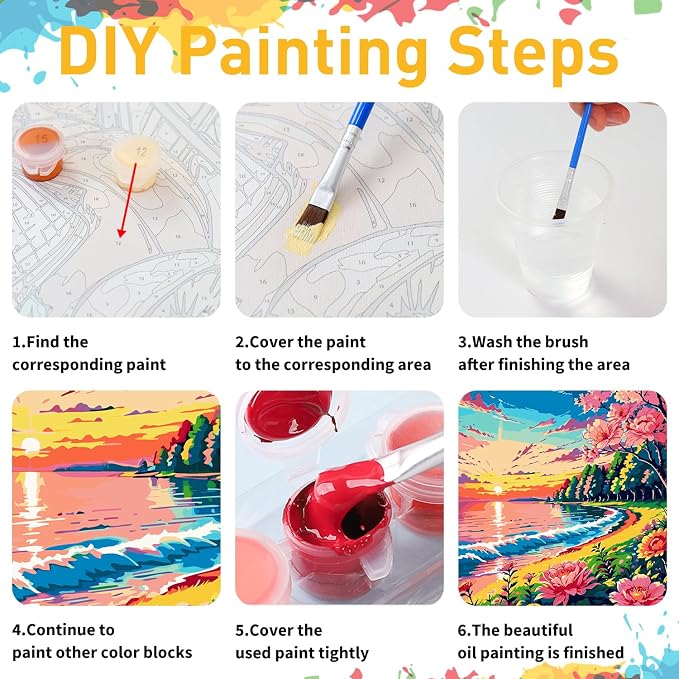 Paint by Numbers Kit for Adults, Poppy Paint by Numbers, Flowers Crafts for - Image 8