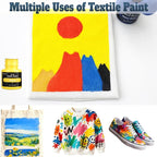 Fabric Paint Set, Pearlescent 12 Vibrant Colors Permanent Textile Paint - Image 5