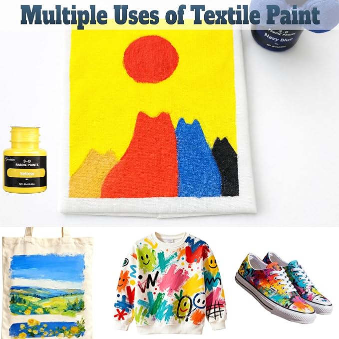 Fabric Paint Set, 24 Vibrant Colors Permanent Textile Paint - Image 5