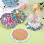 UPINS 8Pcs Lotus Diamond Art Painting Coasters Kits - Image 7