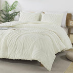 Andency Ivory Comforter Set Full Size, Boho Soft Warm Tufted Bedding Comforter - Image 2