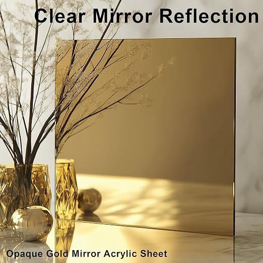 Gold Mirror Acrylic Sheets – 6 Pack, 8x8 Inches, 1/8 Inch Thick, Reflective - Image 3