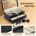 CO-Z Sunglasses Organizer with 12 Slots, 2 Story Leather Multi Sunglasses - Image 6