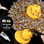 2500pcs 5mm Resin Rhinestones Bulk, Mineral Gold Flatback Round Jelly - Image 5