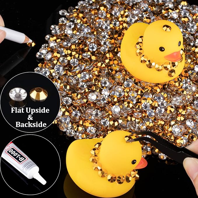 2500pcs 5mm Resin Rhinestones Bulk, Mineral Gold Flatback Round Jelly - Image 5