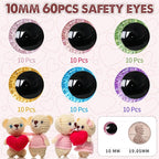 120pcs 10mm 3D Glitter Safety Eyes - Image 2