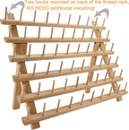 New brothread 60 Spools Wooden Thread Rack/Thread Holder Organizer - Image 2