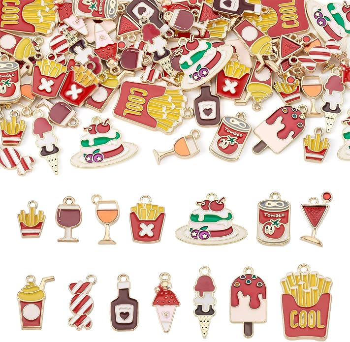 Enamel Food Charms Cute Assorted Food Pendants Sweet Dessert Charms by BoutigemJewelry