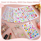 Lezmarket Gems Stickers for Kids Crafts, 10 Sheets Self-Adhesive Jewels - Image 2