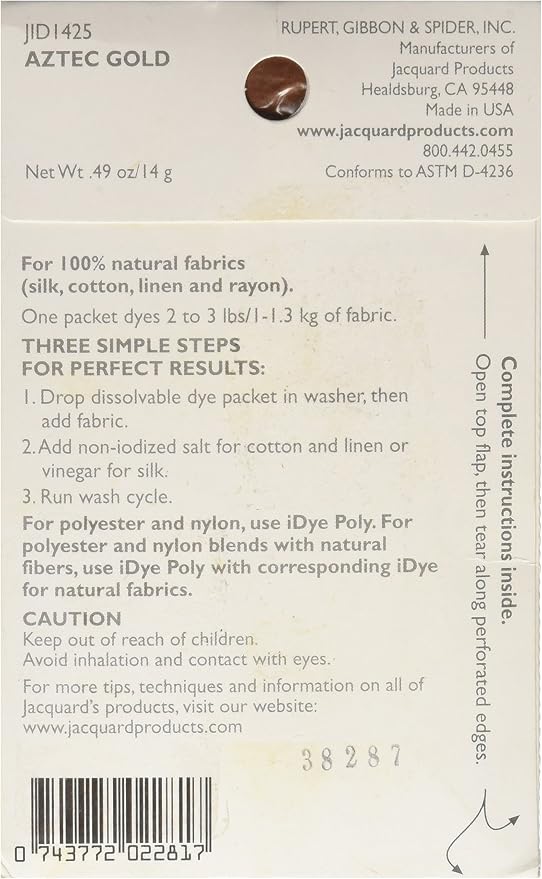 Jacquard Idye Natural Fabric: Aztec Gold - Image 2