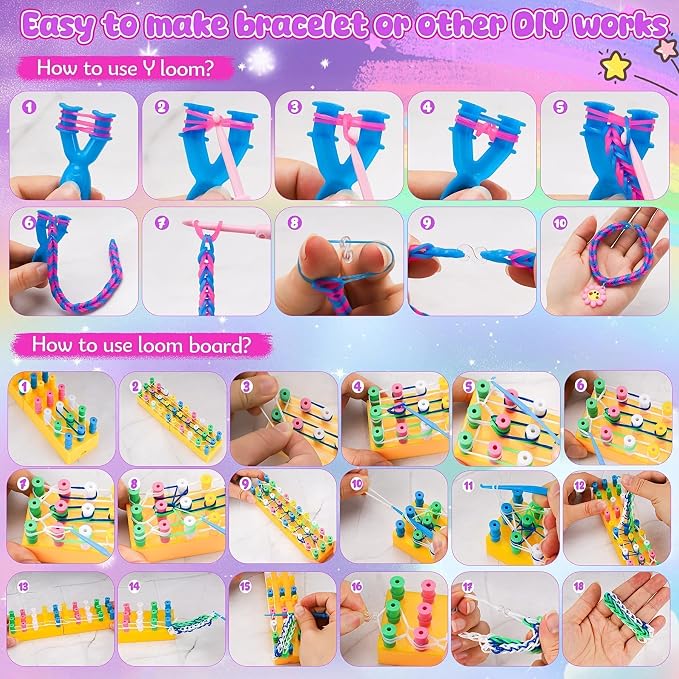 UUEMB 10000+ Rubber Band Bracelet Kit, Colorful Loom Bracelet Making Kit - Image 8