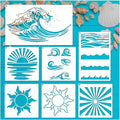 yhslmh Beach Wave Stencils for Painting on Wood Reusable Canvas Nautical by Yhslmh