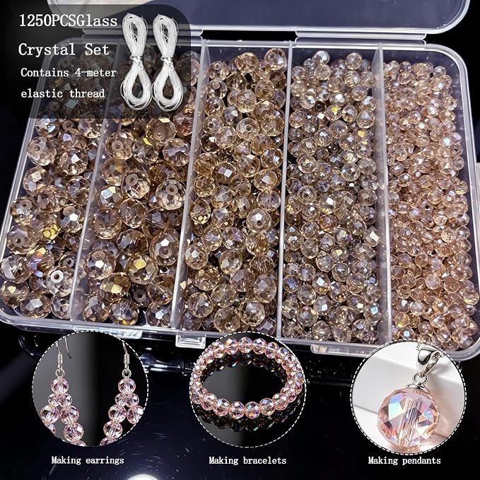 1250 PCS Beads for Jewelry Making Kit, Bracelet Making Beads Bulk Set - Image 2