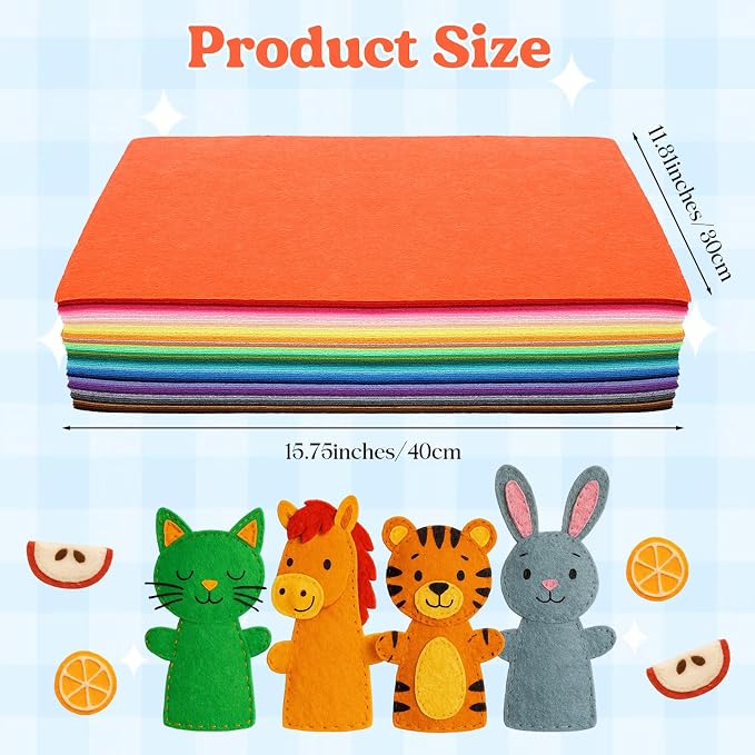 60pcs 15" × 12" 2mm Thick Soft Felt Fabric Sheet 60 Assorted Dark Series Colors - Image 2