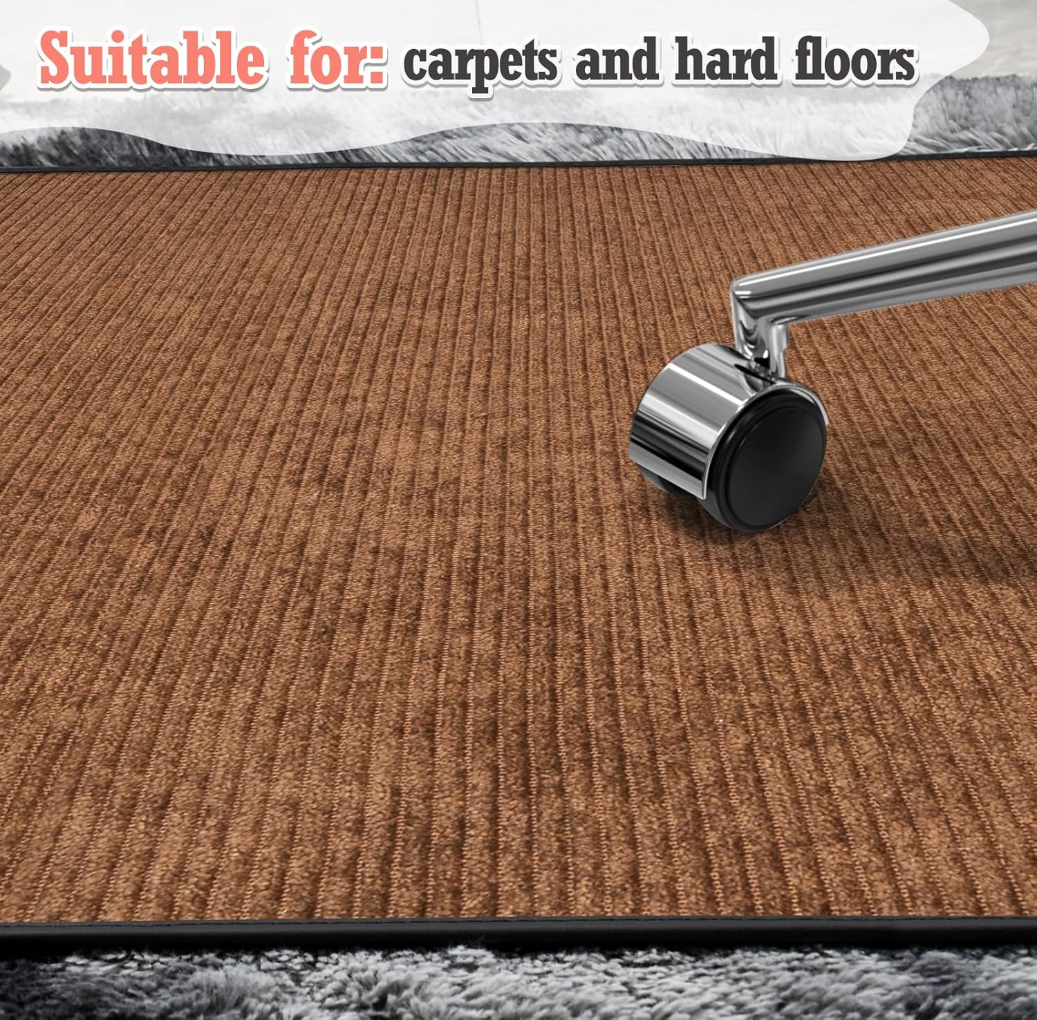 Heavy Duty Office Chair Mat for Carpet and Hardwood Floor Bohemian Desk Chair Mat Rug 36'' x 48'' Jacquard Woven Surface Floor mats for Office Home