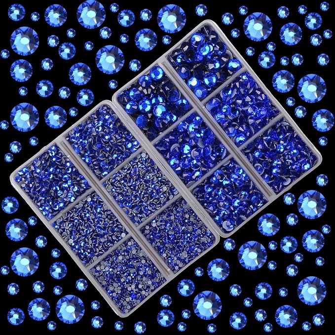 10000Pcs 2-Boxes Mixed Size Hot Fix Round Crystals Gems Glass Stones Hotfix - Image 2