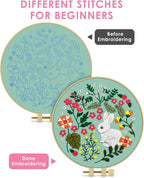 TINDTOP Embroidery Kit for Beginners Adult, Rabbit Embroidery Kit | Include - Image 3