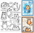 GLOBLELAND 8.3x5.8in Cartoon Cat Clear Stamps Lovely Cat Silicone Stamp Wish by GLOBLELAND