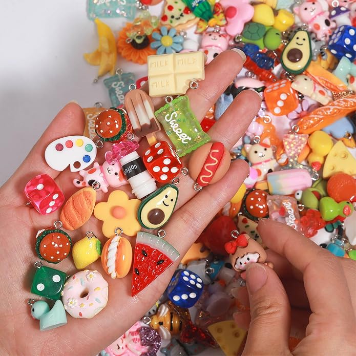 MGGFBLEY Assorted Resin Charms for DIY Bracelet & Keychain Making – Mini Candy - Image 3