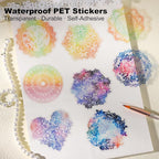 60 PCS Magic Color Boundary Lace Stickers – PET Transparent Dreamy Stickers - Image 3
