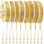 Ecoofor Gold Necklace Chains for Jewelry Making, 62.3 Feet 8 Rolls Jewelry by Ecoofor