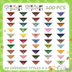 Sweetude 100 Pcs Plaid Dog Bandanas Bulk Paw Print Dog Scarf Bibs Puppy Pet - Image 2