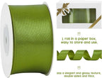 HUIHUANG Olive Green Wired Ribbon 1-1/2 inch Olive Satin Wire Ribbon - Image 3