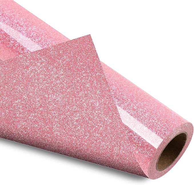 VinylRus Pink Glitter HTV Heat Transfer Vinyl Roll by VinylRus