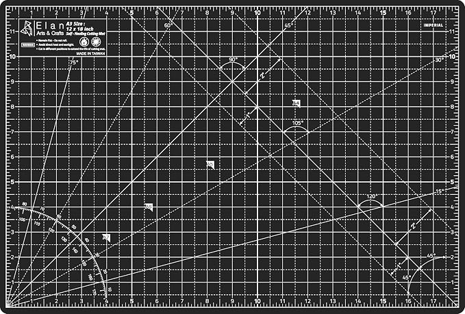 Elan Cutting Mat A3 Black & Taupe, Self Healing Cutting Mat 12x18 Inch by Elan