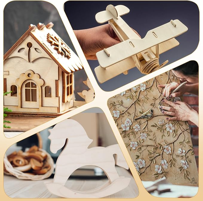 12PCS Balsa Wood Sheet, 2mm 4x8in and 4x4in Thin Unfinished Wood Boards Plywood - Image 4