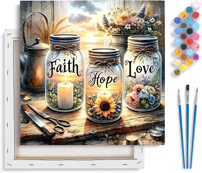 Framed Paint by Numbers Kit for Adults Beginner & Kids Ages 8-12, Love Wishing by Yezavesu