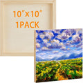 Barydat 1 Pack Wood Canvas Board 10 x 10 Inch Unfinished Wood Canvas Wooden by home