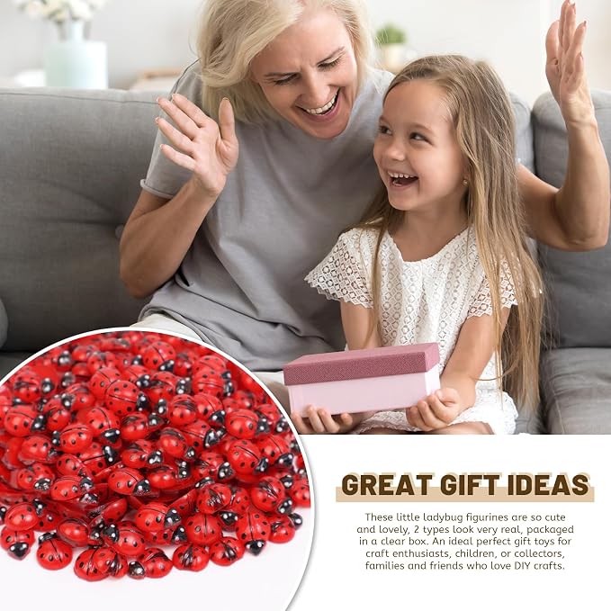 200pcs Mini Resin Ladybug Decor Tiny Ladybug - Image 6