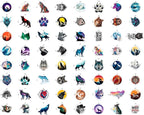 100Pcs Wolf Stickers for Water Bottle, Laptop - Image 3