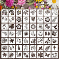 Augshy 56 Pack Flower Stencils for Wood, Butterfly & Bird Stencils for Wall & by Augshy