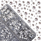 4000pcs Mixed Size Hot Fix Round Crystals Gems Glass Stones Hotfix Flat Back - Image 2