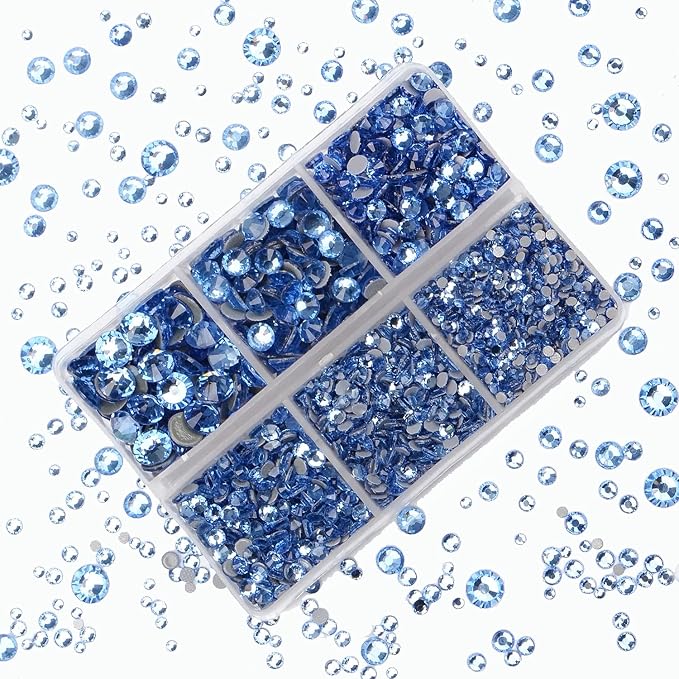 4000Pcs Mixed Size Hot Fix Round Crystals Gems Glass Stones Hotfix Flat Back - Image 5