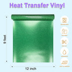 DUEUIOE Grass Green Glitter HTV Heat Transfer Vinyl Roll - Image 2