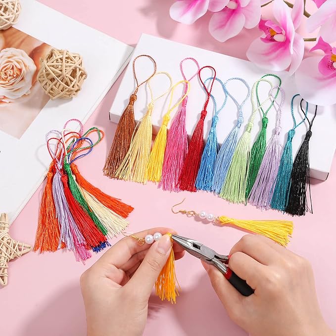 Bookmark Tassels Bulk, Cridoz 200Pcs Small Tassels Silky Handmade Soft Craft - Image 7