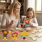 24 PCS Wooden Flower Crafts to Paint, Unfinished Wooden Flowers Spring Slices - Image 6