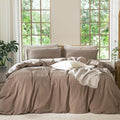 MooMee Bedding Duvet Cover Set 100% Washed Cotton Linen Like Textured by MOOMEE