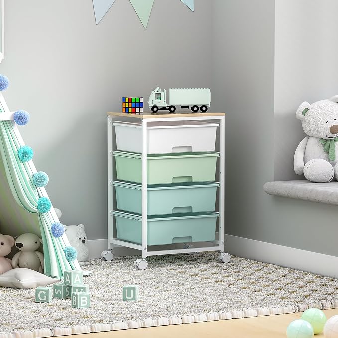 SYKIARIOL Utility Cart with 4 Drawers, Rolling Storage Cart with Drawers - Image 7