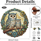 200pcs Wooden Puzzles for Adults Unique Animal Shaped Pieces Boho Mandala Owl - Image 2