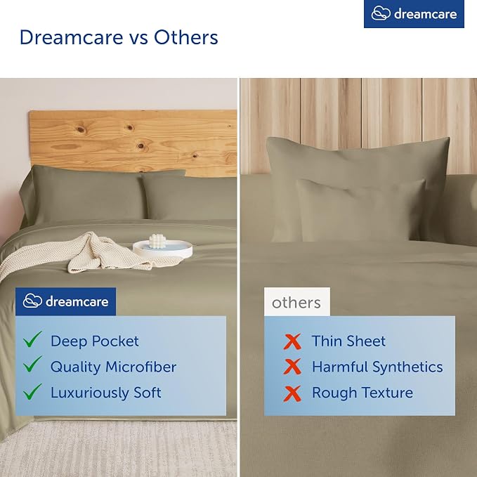 DREAMCARE King Size Sheets Set -6 pcs Breathable Cooling Bed Sheets -up to 21" - Image 4