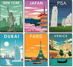 6 Pack Paint by Numbers Kit for Adults Beginner, City Landscape Adult Paint by by Okarina