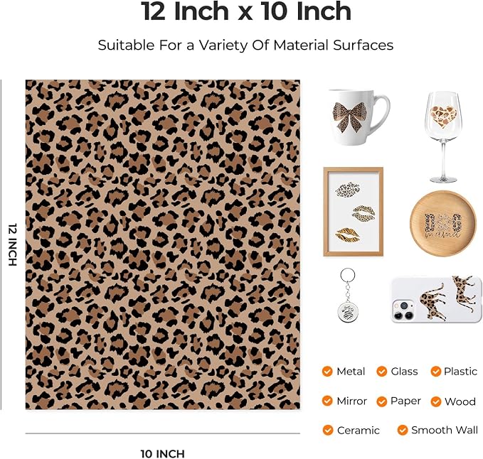 HTVRONT Leopard Permanent Vinyl 10 Pack Compatible - Image 3