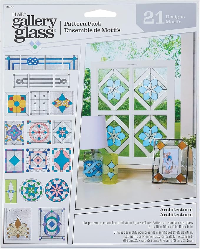 Gallery Glass Stained Glass Pattern Set, Architectural 3 Piece Pattern Set by GalleryGlass