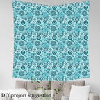 Feelyou Boho Abstract Upholstery Fabric by The Yard, Retro Aqua Mandala Outdoor - Image 3