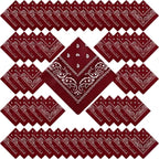 100 Pack Bandanas Unisex Paisley Bandanas Bulk Multi Purpose Cowboy Head Wrap by Handepo